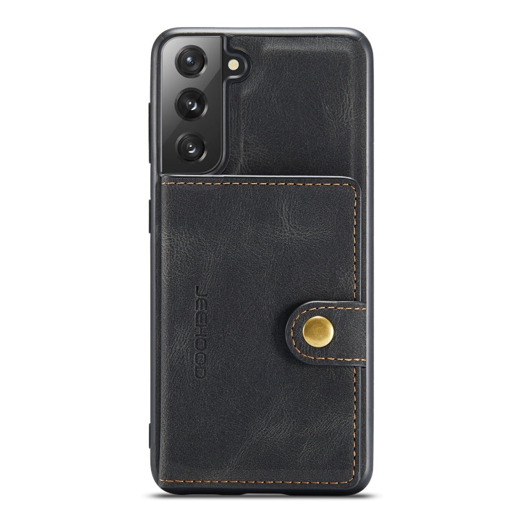 For Samsung Galaxy S21 5G JEEHOOD Retro Magnetic Detachable Protective Case with Wallet & Card Slot & Holder(Black) - Galaxy S21 5G Cases by buy2fix | Online Shopping UK | buy2fix