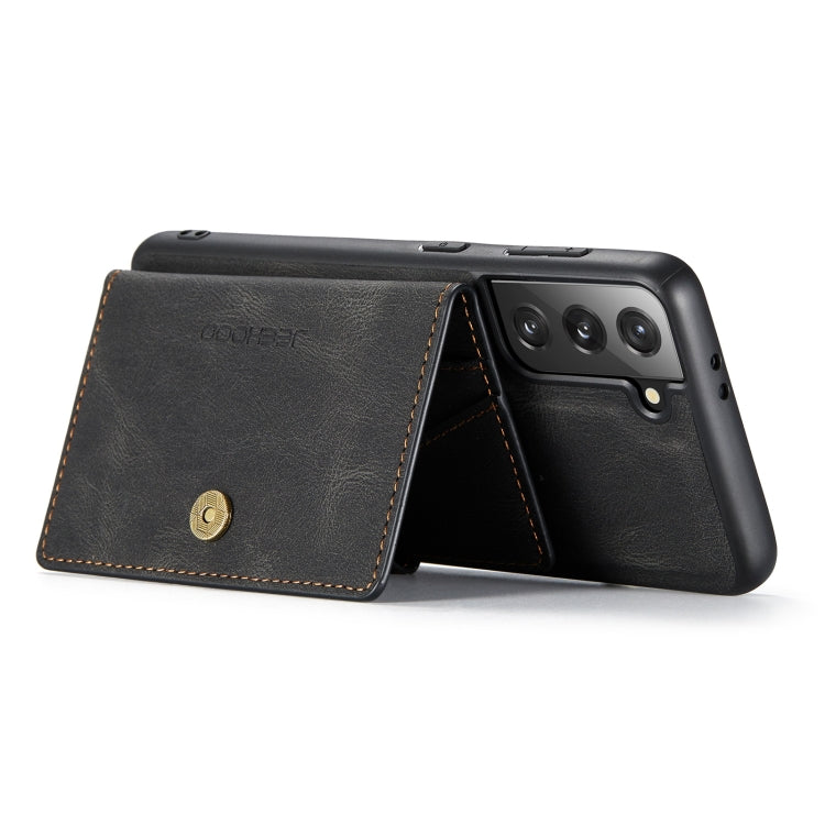 For Samsung Galaxy S21 5G JEEHOOD Retro Magnetic Detachable Protective Case with Wallet & Card Slot & Holder(Black) - Galaxy S21 5G Cases by buy2fix | Online Shopping UK | buy2fix