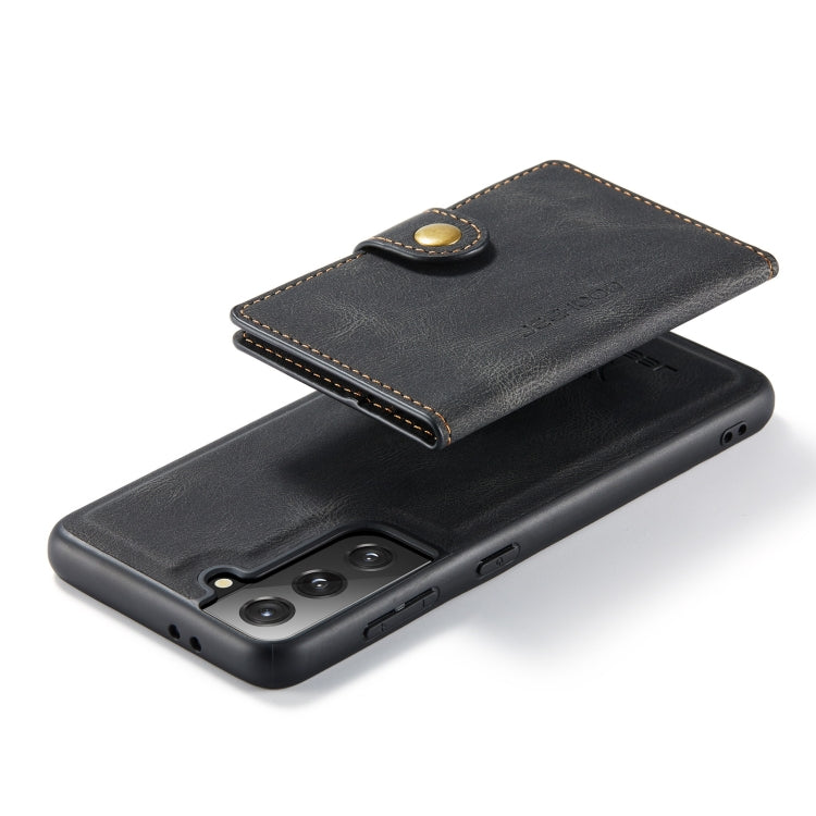 For Samsung Galaxy S21 5G JEEHOOD Retro Magnetic Detachable Protective Case with Wallet & Card Slot & Holder(Black) - Galaxy S21 5G Cases by buy2fix | Online Shopping UK | buy2fix