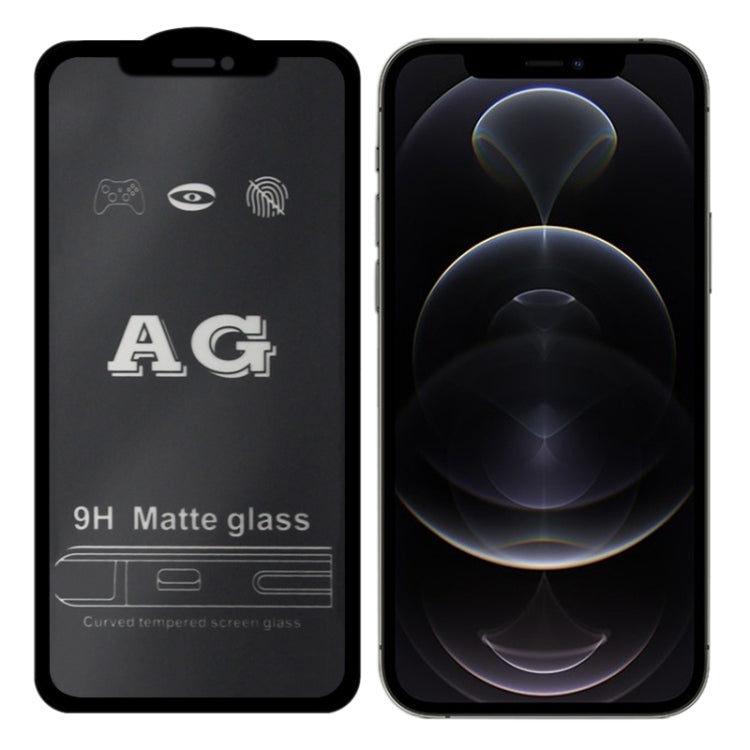 For iPhone 12 / 12 Pro AG Matte Frosted Full Cover Tempered Glass Film - iPhone 12 / 12 Pro Tempered Glass by buy2fix | Online Shopping UK | buy2fix