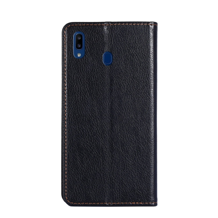 For Samsung Galaxy A20e PU + TPU Gloss Oil Solid Color Magnetic Horizontal Flip Leather Case with Holder & Card Slot & Wallet(Black) - Galaxy Phone Cases by buy2fix | Online Shopping UK | buy2fix
