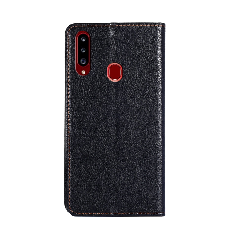 For Samsung Galaxy A20s PU + TPU Gloss Oil Solid Color Magnetic Horizontal Flip Leather Case with Holder & Card Slot & Wallet(Black) - Galaxy Phone Cases by buy2fix | Online Shopping UK | buy2fix
