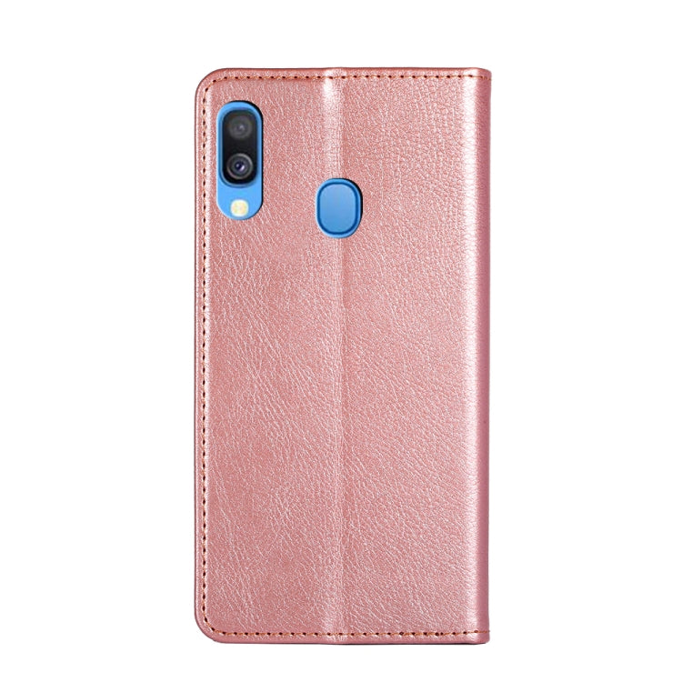 For Samsung Galaxy A40 PU + TPU Gloss Oil Solid Color Magnetic Horizontal Flip Leather Case with Holder & Card Slot & Wallet(Rose Gold) - Galaxy Phone Cases by buy2fix | Online Shopping UK | buy2fix