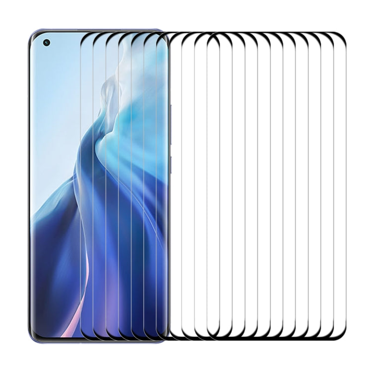 For Xiaomi Mi 11 (Edge Glue) 25 PCS 9H HD 3D Curved Edge Tempered Glass Film(Black) by buy2fix