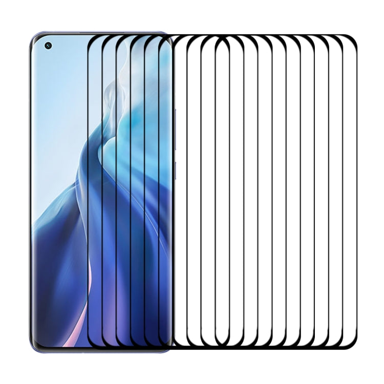 For Xiaomi Mi 11 (Full Glue) 25 PCS 9H HD 3D Curved Edge Tempered Glass Film(Black) by buy2fix