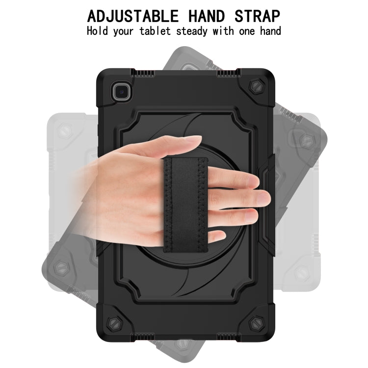 For Samsung Galaxy Tab A7 10.4 (2020)/T500 360 Degree Rotation Turntable Contrast Color Robot Shockproof Silicone + PC Protective Case with Holder(Black) - Other Galaxy Tab PC by buy2fix | Online Shopping UK | buy2fix
