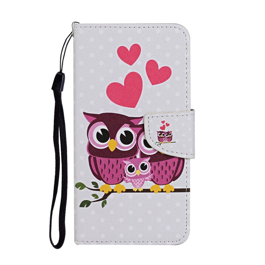 For Samsung Galaxy A02s(EU Edition) Colored Drawing Pattern Horizontal Flip Leather Case with Holder & Card Slots & Wallet & Lanyard(Owl Family) by ViLi