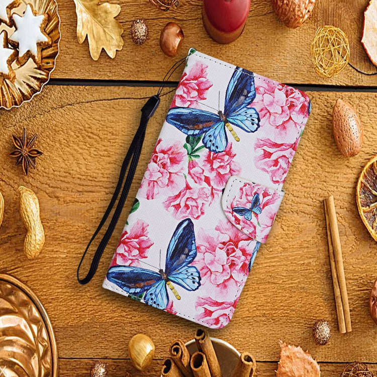 For Samsung Galaxy A12 Colored Drawing Pattern Horizontal Flip Leather Case with Holder & Card Slots & Wallet & Lanyard(Dragonfly Flower) by buy2fix