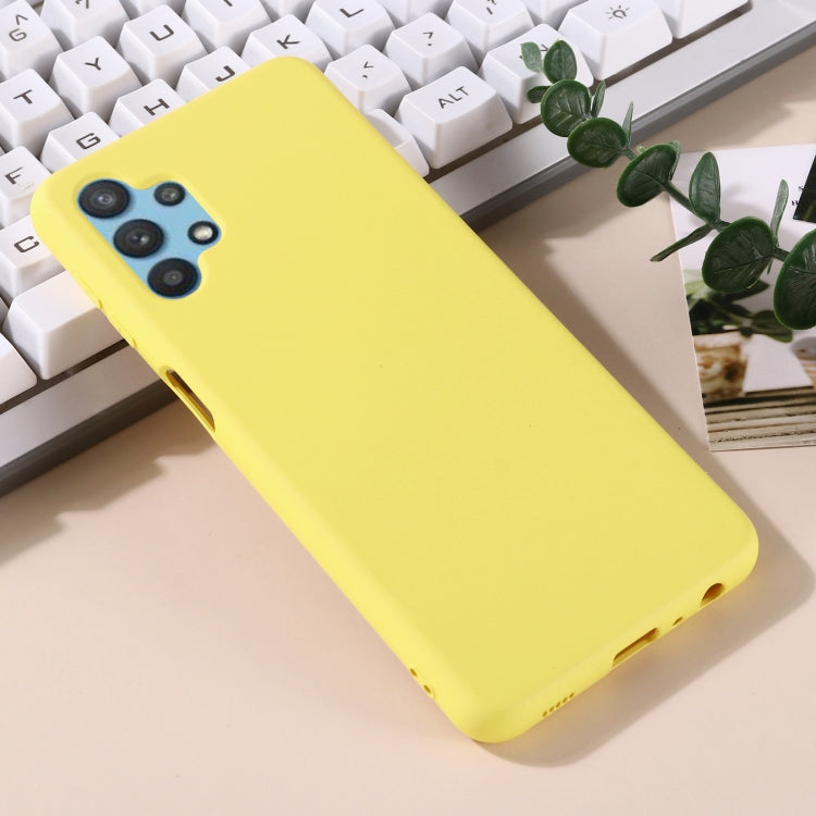 For Samsung Galaxy A32 5G Pure Color Liquid Silicone Shockproof Full Coverage Case(Yellow) by buy2fix