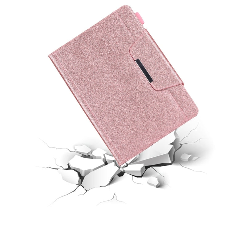 For iPad 10.2 2021 / 2020 / 2019 Glitter Powder Horizontal Flip Leather Case with Holder & Card Slot & Photo Frame & Wallet(Pink) by buy2fix