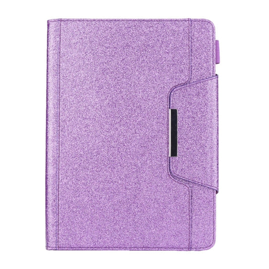 For iPad 10.2 2021 / 2020 / 2019 Glitter Powder Horizontal Flip Leather Case with Holder & Card Slot & Photo Frame & Wallet(Purple) - iPad 10.2 Cases by buy2fix | Online Shopping UK | buy2fix