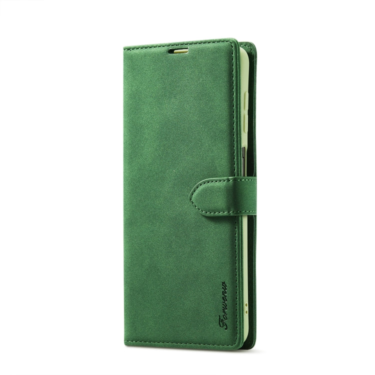 For Samsung Galaxy A12 Forwenw F1 Series Matte Strong Magnetism Horizontal Flip Leather Case with Holder & Card Slots & Wallet & Photo Frame(Green) - Galaxy Phone Cases by Forwenw | Online Shopping UK | buy2fix
