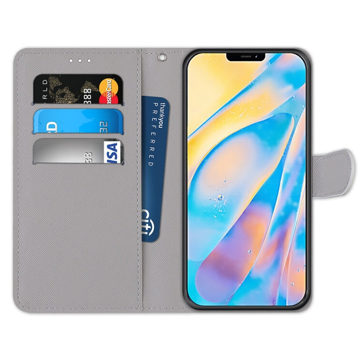 For iPhone 12 mini Coloured Drawing Cross Texture Horizontal Flip Leather Case with Holder & Card Slots & Wallet & Lanyard(Mountain Road Starry Sky) - iPhone 12 mini Cases by buy2fix | Online Shopping UK | buy2fix