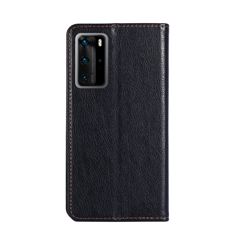 For Huawei P40 Pro PU + TPU Gloss Oil Solid Color Magnetic Horizontal Flip Leather Case with Holder & Card Slot & Wallet(Black) - Huawei Cases by buy2fix | Online Shopping UK | buy2fix