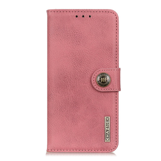 For Xiaomi Redmi Note 9 5G KHAZNEH Cowhide Texture Horizontal Flip Leather Case with Holder & Card Slots & Wallet(Pink) by buy2fix