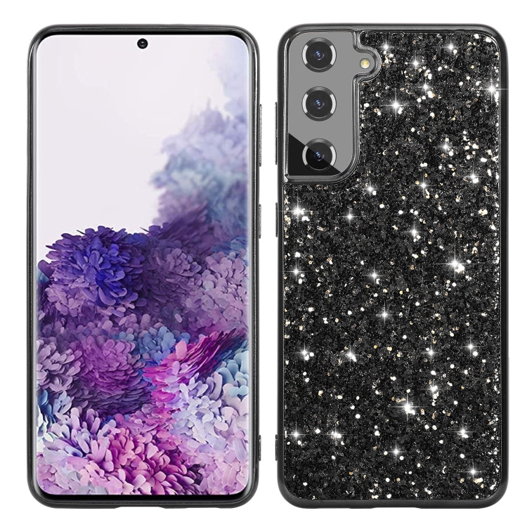 For Samsung Galaxy S21 5G Glitter Powder Shockproof TPU Protective Case(Black) - Galaxy S21 5G Cases by buy2fix | Online Shopping UK | buy2fix