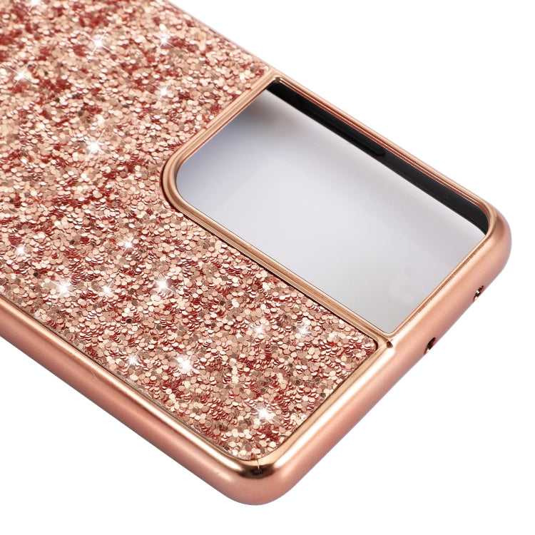 For Samsung Galaxy S21 Ultra 5G Glitter Powder Shockproof TPU Protective Case(Black) - Galaxy S21 Ultra 5G Cases by buy2fix | Online Shopping UK | buy2fix