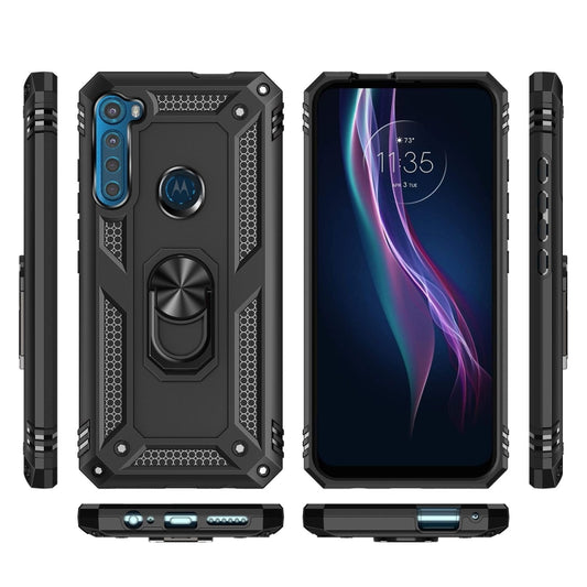 For Motorola Moto One Fusion Plus Shockproof TPU + PC Protective Case with 360 Degree Rotating Holder(Black) by buy2fix