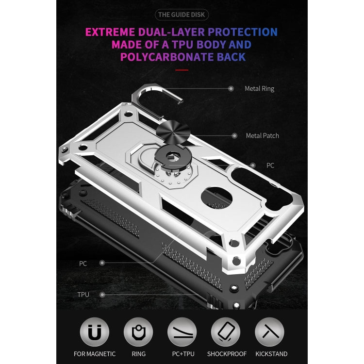 For Motorola Moto One Fusion Plus Shockproof TPU + PC Protective Case with 360 Degree Rotating Holder(Silver) - Motorola Cases by buy2fix | Online Shopping UK | buy2fix