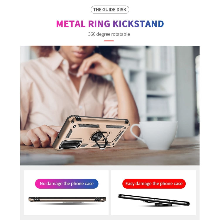 For Huawei P Smart 2021 Shockproof TPU + PC Protective Case with 360 Degree Rotating Holder(Gold) by buy2fix