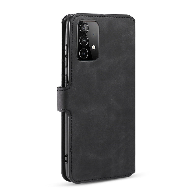 For samsung Galaxy A52 5G / 4G DG.MING Retro Oil Side Horizontal Flip Leather Case with Holder & Card Slots & Wallet(Black) - Galaxy Phone Cases by DG.MING | Online Shopping UK | buy2fix