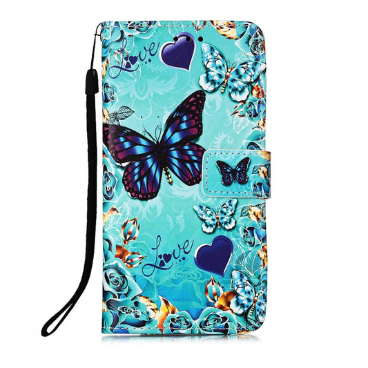 For Samsung Galaxy S21 Ultra 5G Colored Drawing Pattern Plain Weave Horizontal Flip Leather Case with Holder & Card Slot & Wallet & Lanyard(Caring Butterfly) by buy2fix