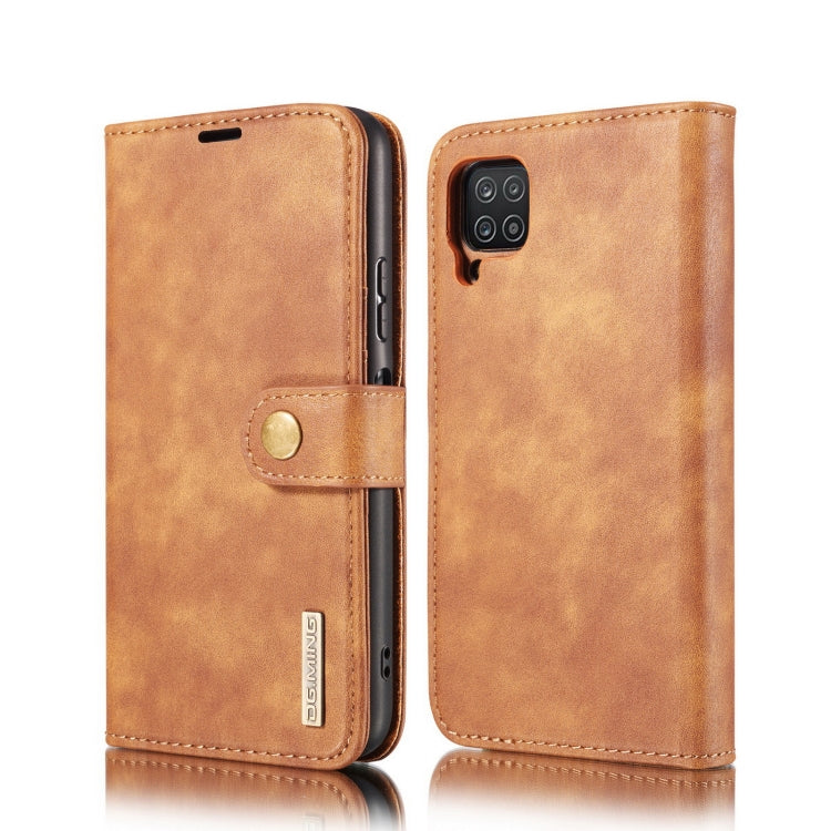 For Samsung Galaxy A12 DG.MING Crazy Horse Texture Flip Detachable Magnetic Leather Case with Holder & Card Slots & Wallet(Brown) - Galaxy Phone Cases by DG.MING | Online Shopping UK | buy2fix