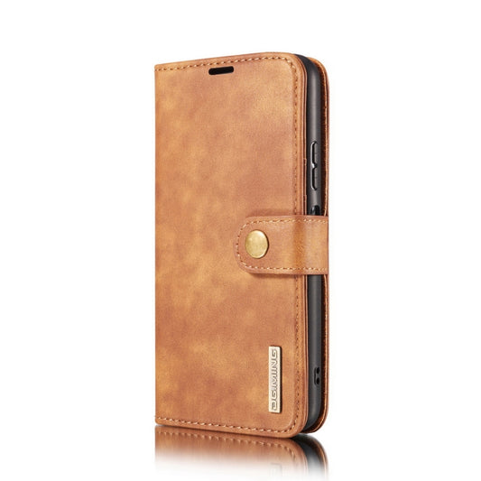 For Samsung Galaxy A12 DG.MING Crazy Horse Texture Flip Detachable Magnetic Leather Case with Holder & Card Slots & Wallet(Brown) by DG.MING