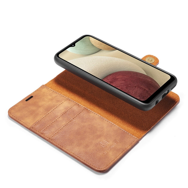 For Samsung Galaxy A12 DG.MING Crazy Horse Texture Flip Detachable Magnetic Leather Case with Holder & Card Slots & Wallet(Brown) - Galaxy Phone Cases by DG.MING | Online Shopping UK | buy2fix