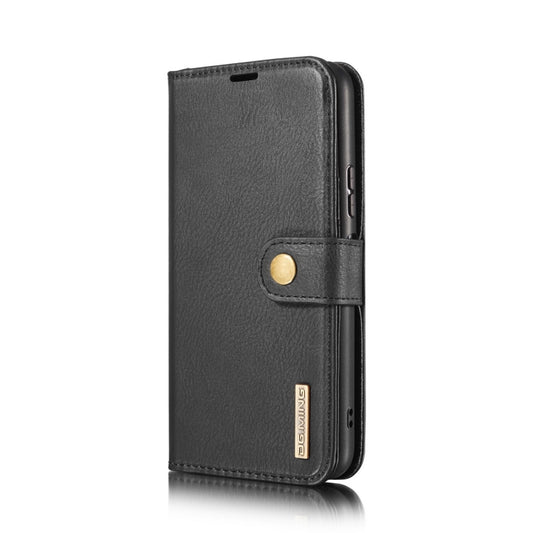 For Samsung Galaxy A12 DG.MING Crazy Horse Texture Flip Detachable Magnetic Leather Case with Holder & Card Slots & Wallet(Black) by DG.MING