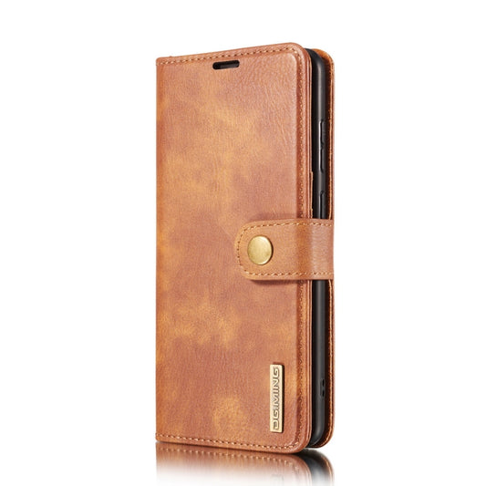 For Samsung Galaxy A72 5G / 4G DG.MING Crazy Horse Texture Flip Detachable Magnetic Leather Case with Holder & Card Slots & Wallet(Brown) by DG.MING