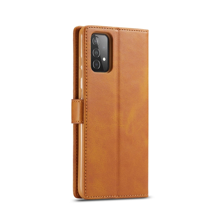 For Samsung Galaxy A52 5G / 4G LC.IMEEKE Calf Texture Horizontal Flip Leather Case with Holder & Card Slots & Wallet(Yellow) - Galaxy Phone Cases by LC.IMEEKE | Online Shopping UK | buy2fix