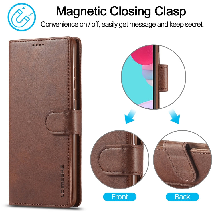For Samsung Galaxy A52 5G / 4G LC.IMEEKE Calf Texture Horizontal Flip Leather Case with Holder & Card Slots & Wallet(Grey) - Galaxy Phone Cases by LC.IMEEKE | Online Shopping UK | buy2fix