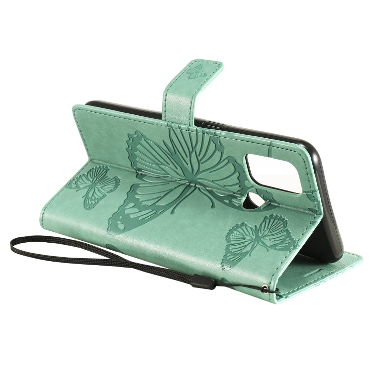 For OPPO A53 (2020) / A53s / A33 (2020) / A32 3D Butterflies Embossing Pattern Horizontal Flip Leather Case with Holder & Card Slot & Wallet(Green) - OPPO Cases by buy2fix | Online Shopping UK | buy2fix