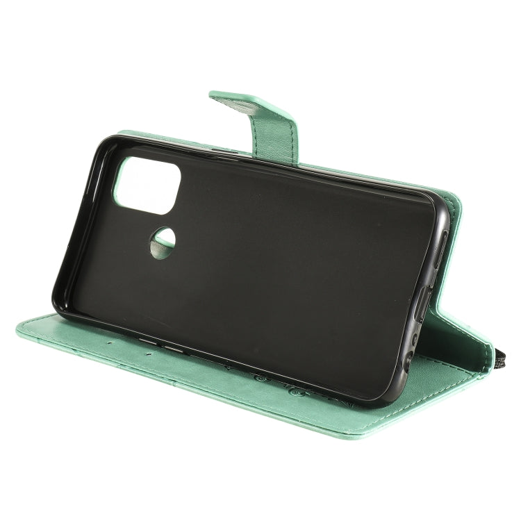 For OPPO A53 (2020) / A53s / A33 (2020) / A32 3D Butterflies Embossing Pattern Horizontal Flip Leather Case with Holder & Card Slot & Wallet(Green) - OPPO Cases by buy2fix | Online Shopping UK | buy2fix