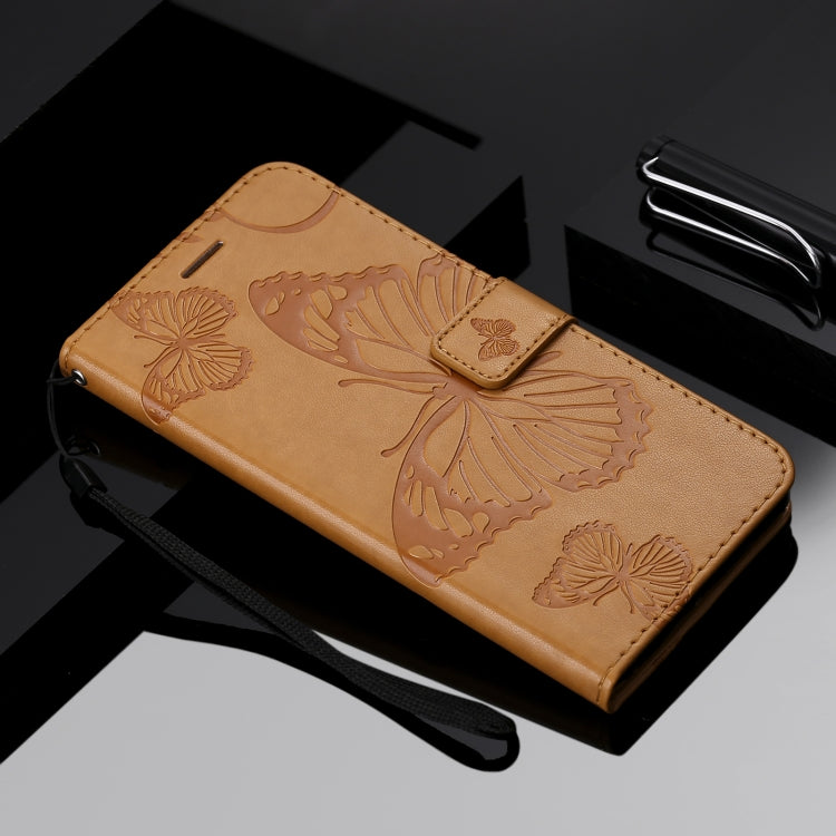 For OPPO Reno4 4G 3D Butterflies Embossing Pattern Horizontal Flip Leather Case with Holder & Card Slot & Wallet(Yellow) - OPPO Cases by buy2fix | Online Shopping UK | buy2fix