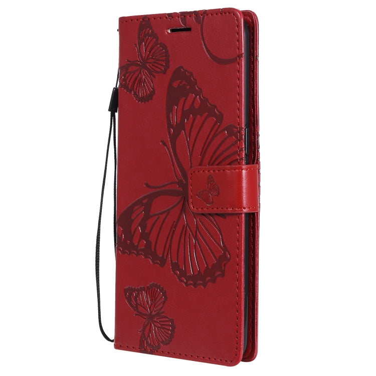 For OPPO Reno4 4G 3D Butterflies Embossing Pattern Horizontal Flip Leather Case with Holder & Card Slot & Wallet(Red) - OPPO Cases by buy2fix | Online Shopping UK | buy2fix