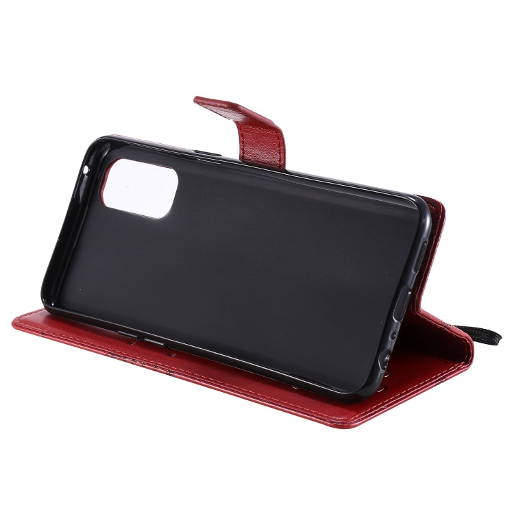For OPPO Reno4 4G 3D Butterflies Embossing Pattern Horizontal Flip Leather Case with Holder & Card Slot & Wallet(Red) - OPPO Cases by buy2fix | Online Shopping UK | buy2fix