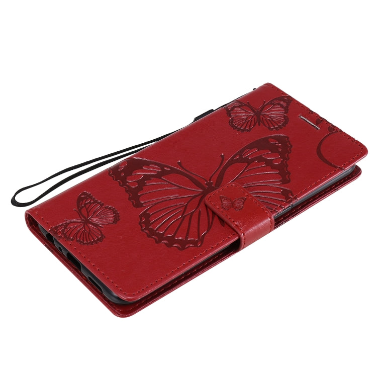 For OPPO Reno4 4G 3D Butterflies Embossing Pattern Horizontal Flip Leather Case with Holder & Card Slot & Wallet(Red) - OPPO Cases by buy2fix | Online Shopping UK | buy2fix