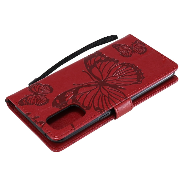 For OPPO Reno4 4G 3D Butterflies Embossing Pattern Horizontal Flip Leather Case with Holder & Card Slot & Wallet(Red) - OPPO Cases by buy2fix | Online Shopping UK | buy2fix