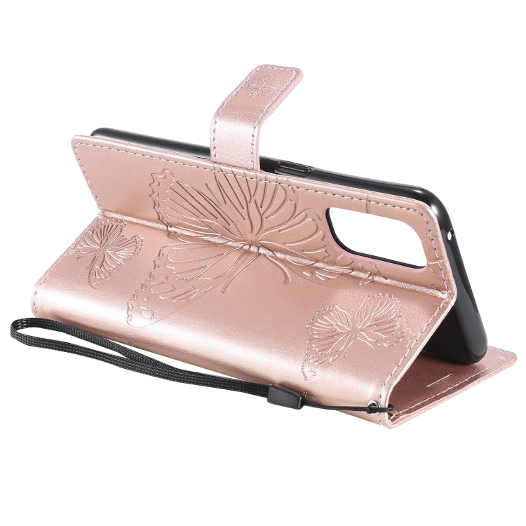 For OPPO Reno4 4G 3D Butterflies Embossing Pattern Horizontal Flip Leather Case with Holder & Card Slot & Wallet(Rose Gold) - OPPO Cases by buy2fix | Online Shopping UK | buy2fix