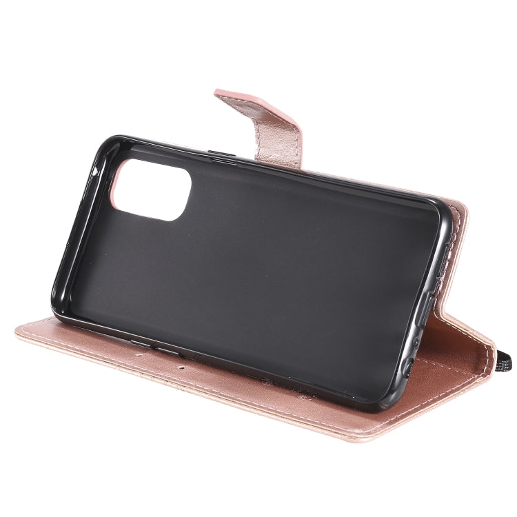For OPPO Reno4 4G 3D Butterflies Embossing Pattern Horizontal Flip Leather Case with Holder & Card Slot & Wallet(Rose Gold) - OPPO Cases by buy2fix | Online Shopping UK | buy2fix