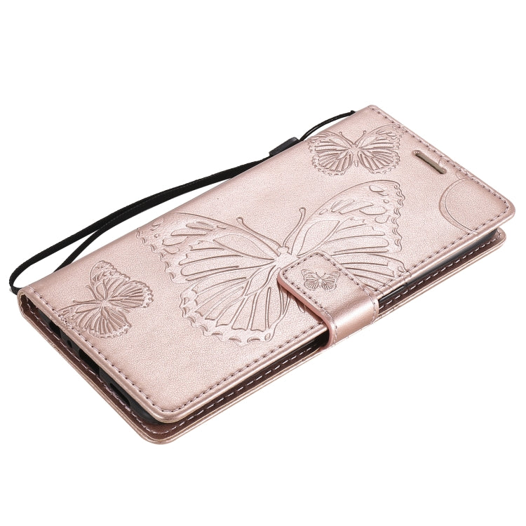 For OPPO Reno4 4G 3D Butterflies Embossing Pattern Horizontal Flip Leather Case with Holder & Card Slot & Wallet(Rose Gold) - OPPO Cases by buy2fix | Online Shopping UK | buy2fix