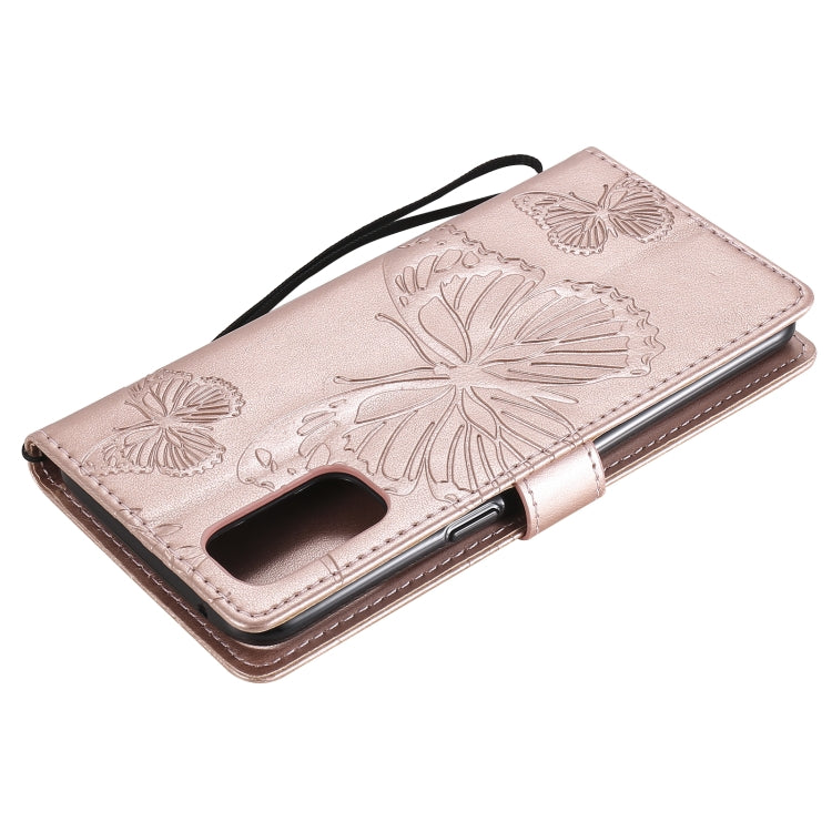 For OPPO Reno4 4G 3D Butterflies Embossing Pattern Horizontal Flip Leather Case with Holder & Card Slot & Wallet(Rose Gold) - OPPO Cases by buy2fix | Online Shopping UK | buy2fix