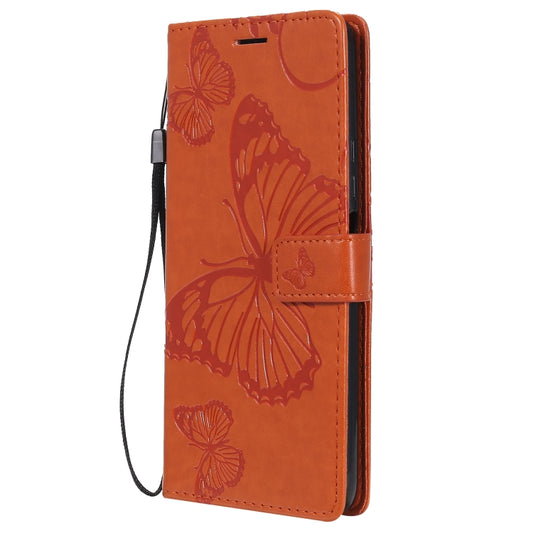 For Huawei Y9a 3D Butterflies Embossing Pattern Horizontal Flip Leather Case with Holder & Card Slot & Wallet(Orange) by buy2fix