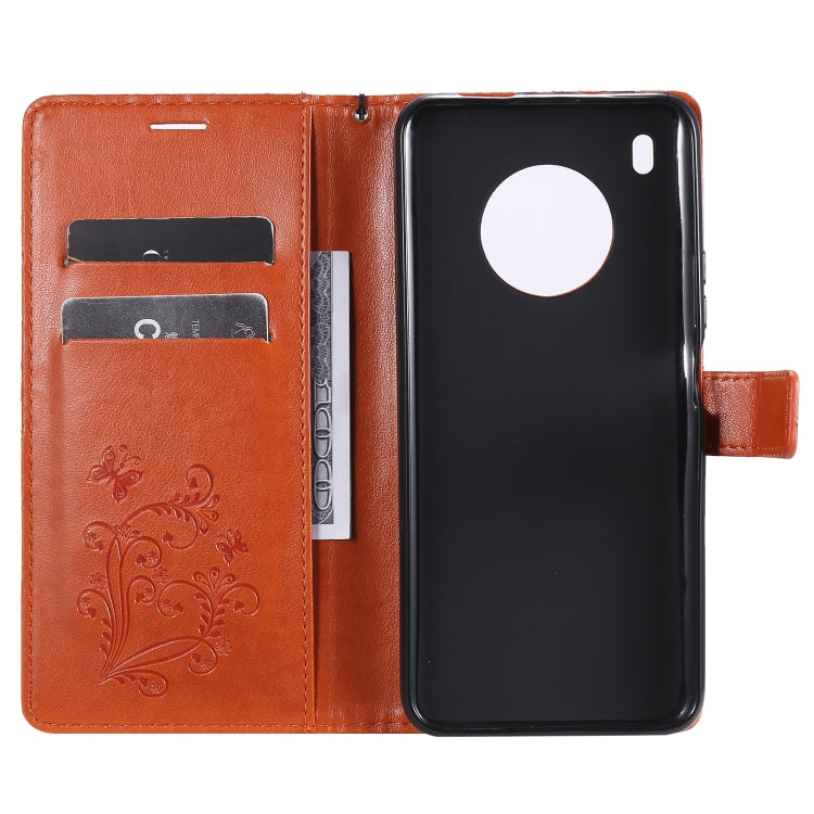 For Huawei Y9a 3D Butterflies Embossing Pattern Horizontal Flip Leather Case with Holder & Card Slot & Wallet(Orange) - Huawei Cases by buy2fix | Online Shopping UK | buy2fix