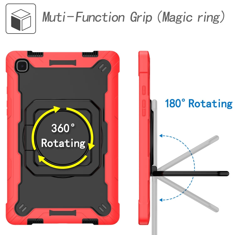 For Samsung Galaxy Tab A7 10.4 (2020) T500 / T505 Contrast Color Shockproof Robot Silicone + PC Case with Wristband Holder(Red + Black) - Other Galaxy Tab PC by buy2fix | Online Shopping UK | buy2fix