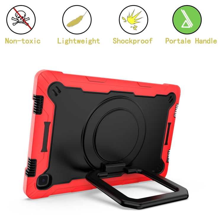 For Samsung Galaxy Tab A7 10.4 (2020) T500 / T505 Contrast Color Shockproof Robot Silicone + PC Case with Wristband Holder(Red + Black) - Other Galaxy Tab PC by buy2fix | Online Shopping UK | buy2fix