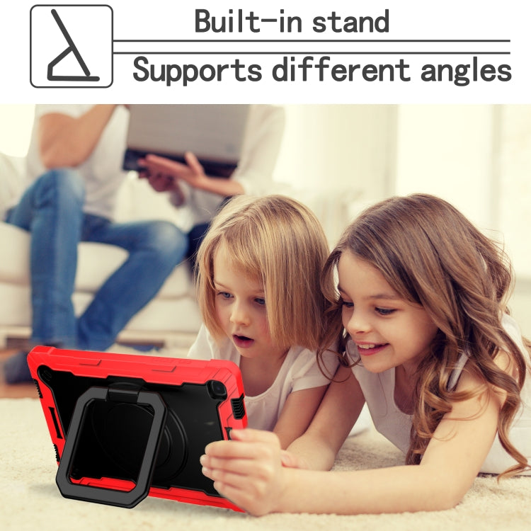 For Samsung Galaxy Tab A7 10.4 (2020) T500 / T505 Contrast Color Shockproof Robot Silicone + PC Case with Wristband Holder(Red + Black) - Other Galaxy Tab PC by buy2fix | Online Shopping UK | buy2fix