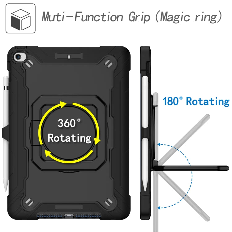 For iPad 10.2 2021 / 2020 / 2019 Contrast Color Shockproof Robot Silicone + PC Case with Wristband Holder(Black) - iPad 10.2 Cases by buy2fix | Online Shopping UK | buy2fix